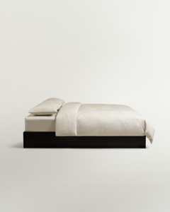 Percale Sheet Set (5 pcs) – Sand/White