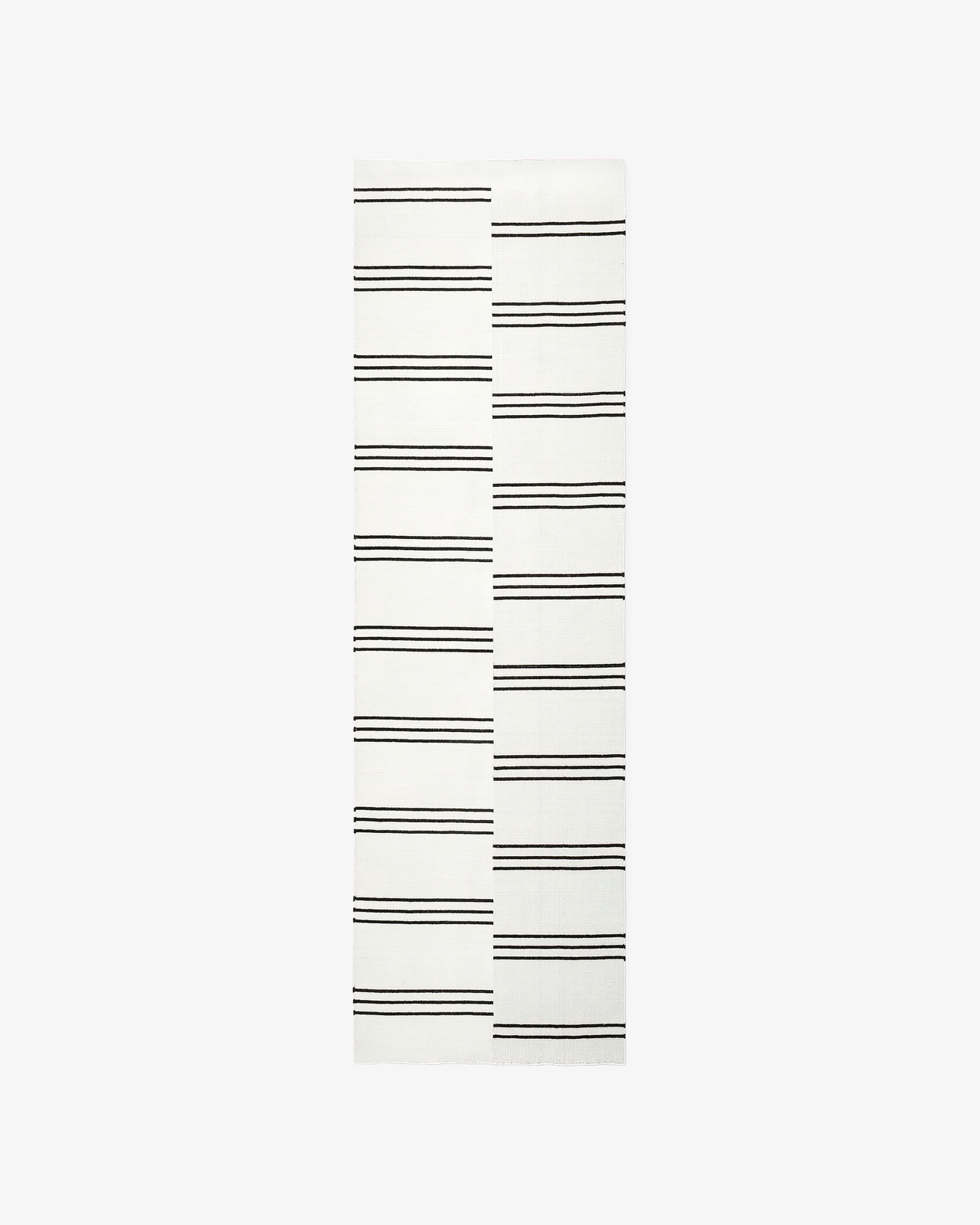 Nordic Knots, Wool Rugs, Stripes Runner – Cream/Black