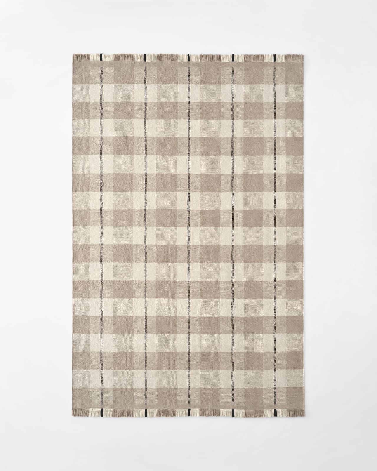 Nordic Knots, Wool Rugs, Plaid – Sand/Cream