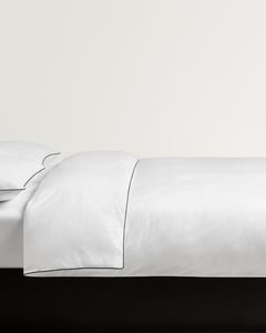 Percale Duvet Cover – Crisp White/Black
