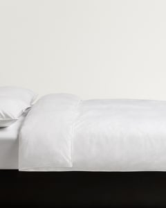 Percale Duvet Cover – Crisp White/White