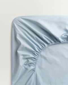Percale Fitted Sheet – Shirt Blue