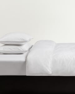 Percale Duvet Cover Set (3 pcs) – Crisp White/White